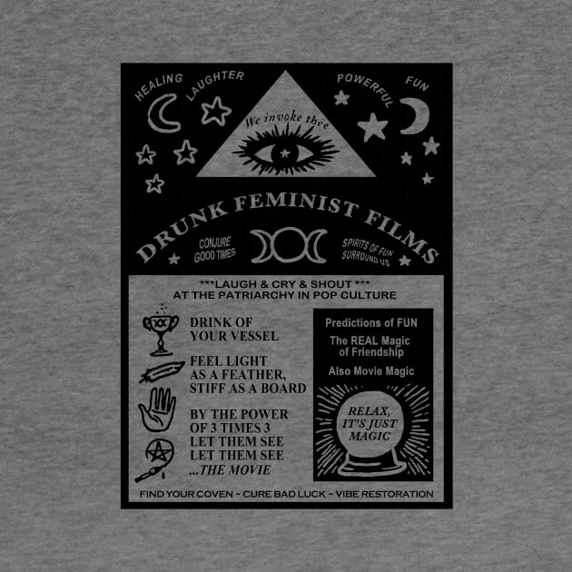 DFF Psychic Flyer (Black ink) by drunkfeministfilms